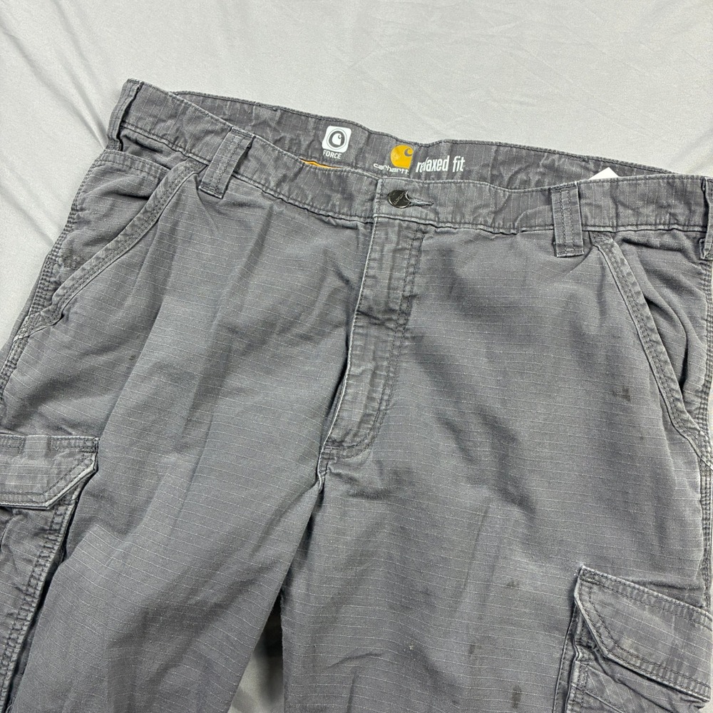Carhartt Force Relaxed Fit Cargo Pants 36x32 Gray Ripstop Workwear 101148